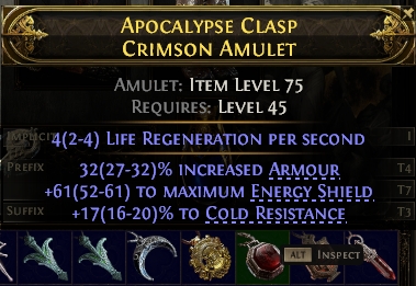 POE 2 Items Early Access SC Apocalypse Clasp Crimson Amulet