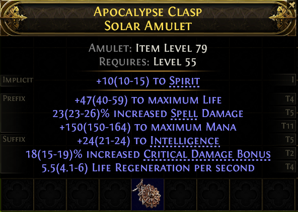 POE 2 Items Early Access SC APOCALYPSE CLASP  SOLAR AMULET