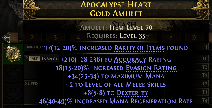 POE 2 Items Early Access SC APOCALYPSE HEART GOLD AMULET