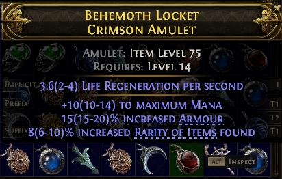 POE 2 Items Early Access SC Behemoth Locket Crimson Amulet