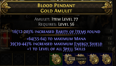 POE 2 Items Early Access SC Blood Pendant Gold Amulet