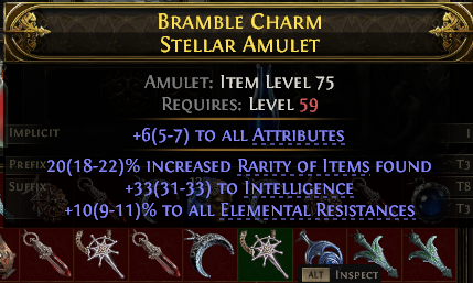 POE 2 Items Early Access SC Bramble Charm Stellar Amulet