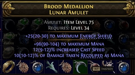 POE 2 Items Early Access SC Brood Medallion Lunar Amulet