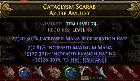 POE 2 Items Early Access SC Cataclysm Scarab Azure Amulet