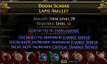 POE 2 Items Early Access SC Doom Scarab Lapis Amulet