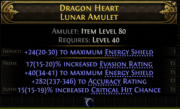 POE 2 Items Early Access SC Dragon Heart Lunar Amulet#156181