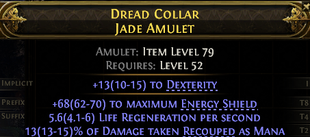 POE 2 Items Early Access SC Dread Collar Jade Amulet#784699