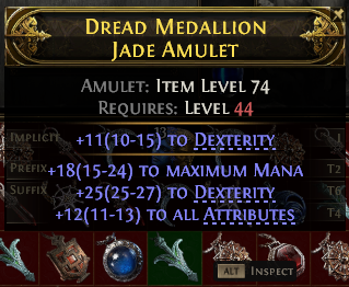 POE 2 Items Early Access SC Dread Medallion Jade Amulet#832520