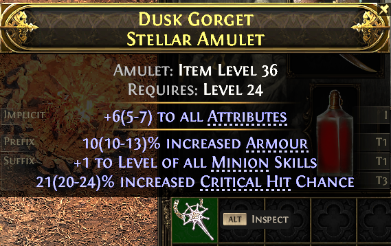 POE 2 Items Early Access SC Dusk Gorget Stellar Amulet#603141