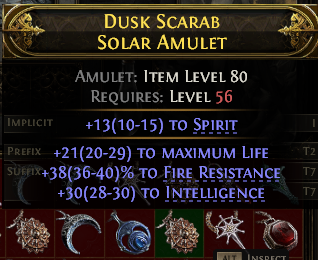 POE 2 Items Early Access SC Dusk Scarab Solar Amulet