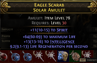 POE 2 Items Early Access SC Eagle Scarab Solar Amulet