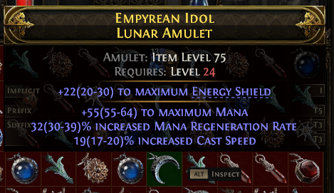 POE 2 Items Early Access SC Empyrean Idol Lunar Amulet