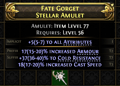 POE 2 Items Early Access SC Fate Gorget Stellar Amulet