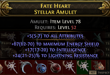 POE 2 Items Early Access SC Fate Heart Stellar Amulet