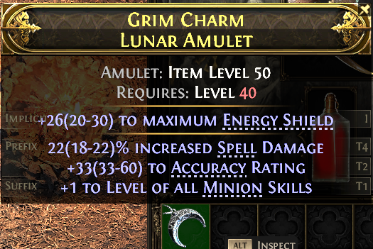 POE 2 Items Early Access SC Grim Charm Lunar Amulet#472954