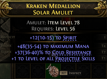 POE 2 Items Early Access SC Kraken Medallion Solar Amulet