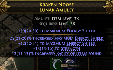 POE 2 Items Early Access SC Kraken Noose Lunar Amulet