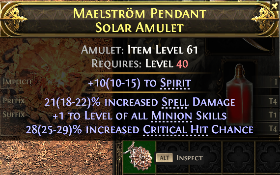 POE 2 Items Early Access SC Maelstrom Pendant Solar Amulet#47726