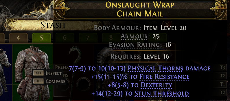 POE 2 Items Early Access SC ONSLAUGHT WRAP CHAIN MAIL STASH#310950