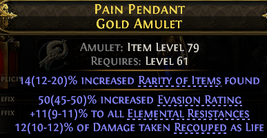 POE 2 Items Early Access SC Pain Pendant Gold Amulet#289813