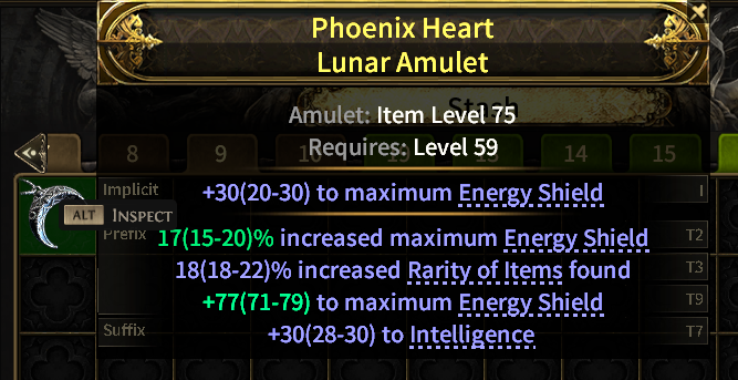 POE 2 Items Early Access SC Phoenix Heart Lunar Amulet