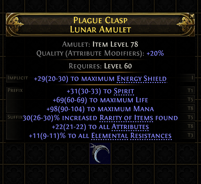 POE 2 Items Early Access SC Plague Clasp Lunar Amulet#261394