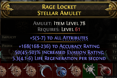 POE 2 Items Early Access SC Rage Locket Stellar Amulet