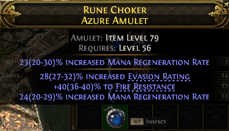 POE 2 Items Early Access SC Rune Choker Azure Amulet