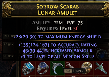 POE 2 Items Early Access SC Sorrow Scarab Lunar Amulet