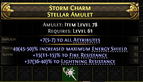 POE 2 Items Early Access SC Storm Charm Stellar Amulet