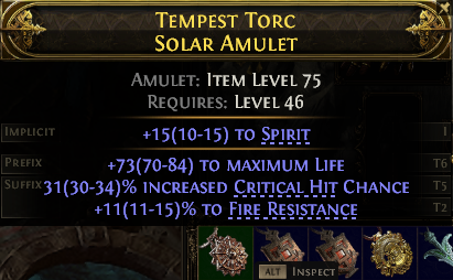 POE 2 Items Early Access SC Tempest Torc Solar Amulet