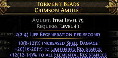 POE 2 Items Early Access SC Torment Beads Crimson Amulet#589589