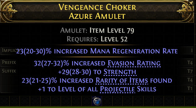 POE 2 Items Early Access SC Vengeance Choker Azure Amulet#748605