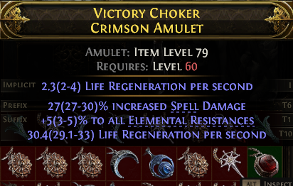 POE 2 Items Early Access SC Victory Choker Crimson Amulet