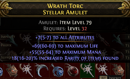 POE 2 Items Early Access SC Wrath Torc Stellar Amulet